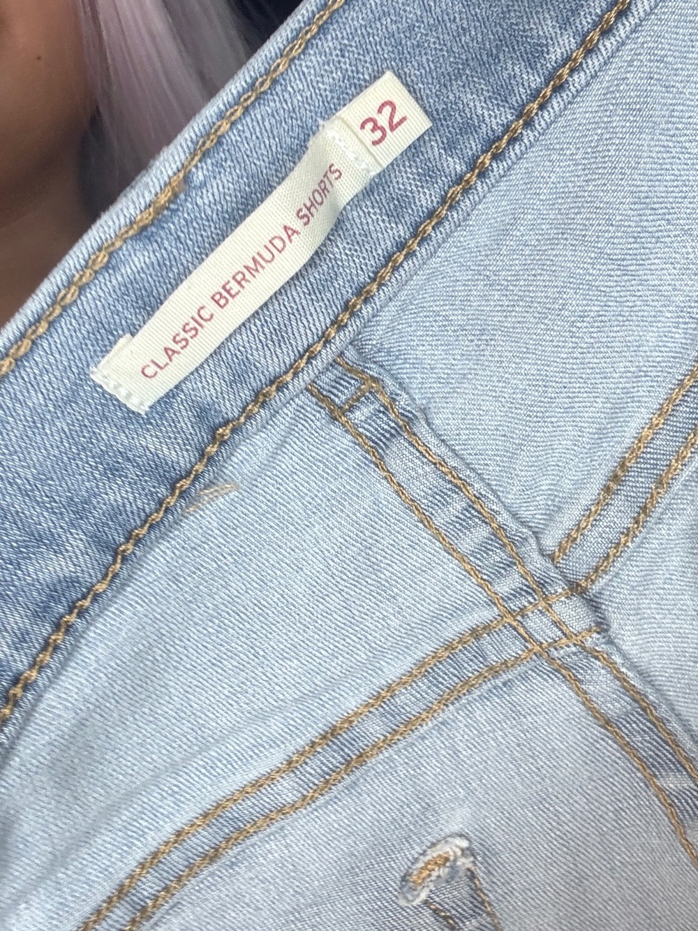 Levi's Light Blue Denim Bermuda Overalls
